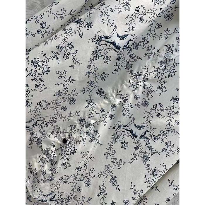 Louis Vuitton Men LV Unicorn Print Shirt Cotton Silk Mottled Grey Regular Fit