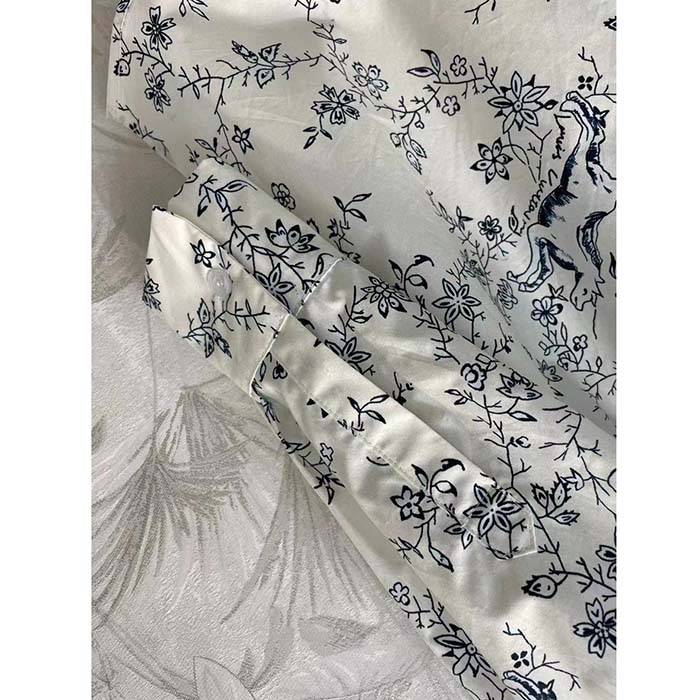 Louis Vuitton Men LV Unicorn Print Shirt Cotton Silk Mottled Grey Regular Fit
