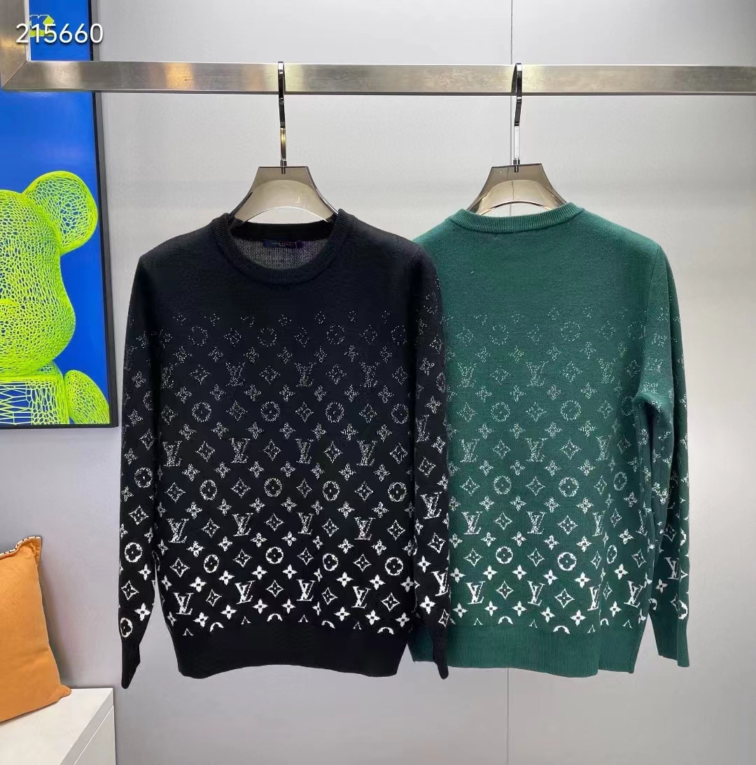 Louis Vuitton Men Monogram Gradient Cotton Crewneck Regular Fit Allover Monogram Gradient Motif