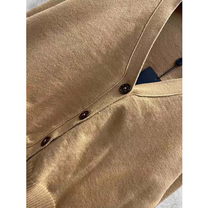 Louis Vuitton Women LV Cropped Camel Cardigan Yack Hair Silk Camel Regular Fit