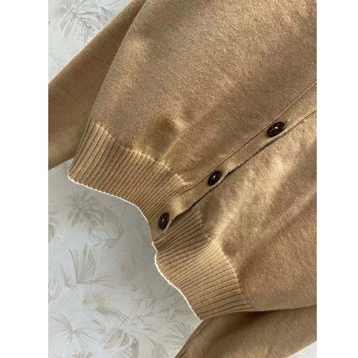 Louis Vuitton Women LV Cropped Camel Cardigan Yack Hair Silk Camel Regular Fit