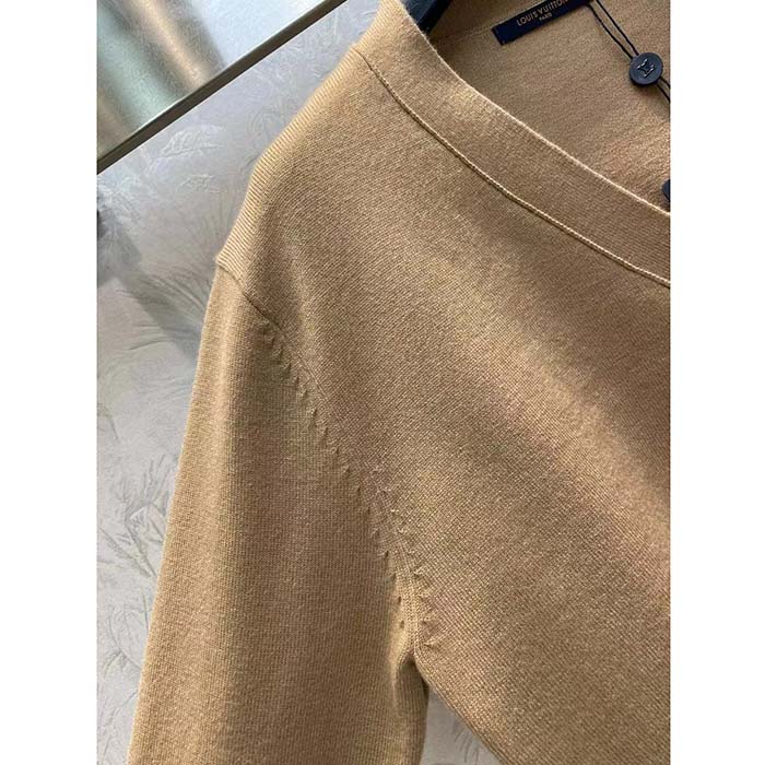 Louis Vuitton Women LV Cropped Camel Cardigan Yack Hair Silk Camel Regular Fit