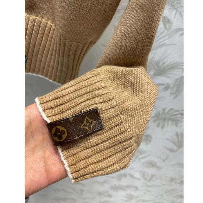 Louis Vuitton Women LV Cropped Camel Cardigan Yack Hair Silk Camel Regular Fit