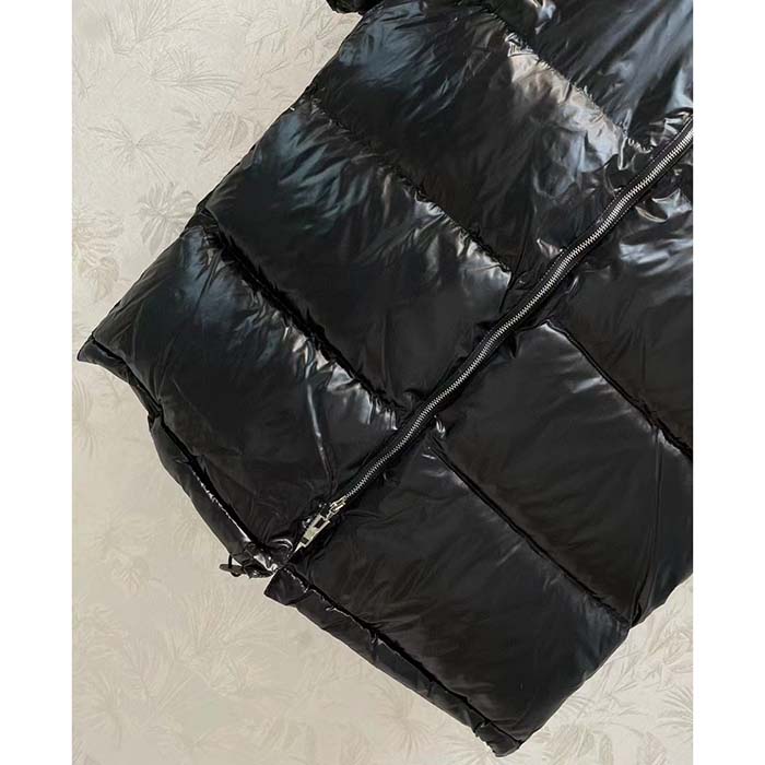 Louis Vuitton Men LV Glossy Long Puffer Coat Black Regular Fit Polyamide