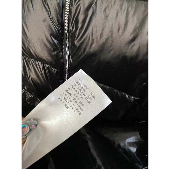 Louis Vuitton Men LV Glossy Long Puffer Coat Black Regular Fit Polyamide