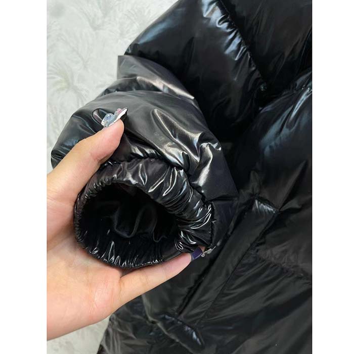 Louis Vuitton Men LV Glossy Long Puffer Coat Black Regular Fit Polyamide
