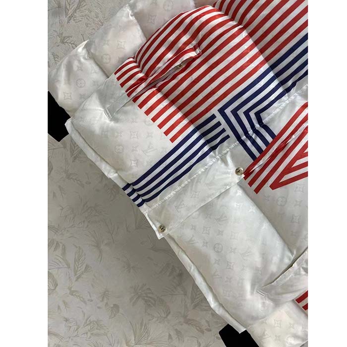 Louis Vuitton Men LV SKI LV Stripes Puffer Jacket Monogram Jacquard Polyamide White