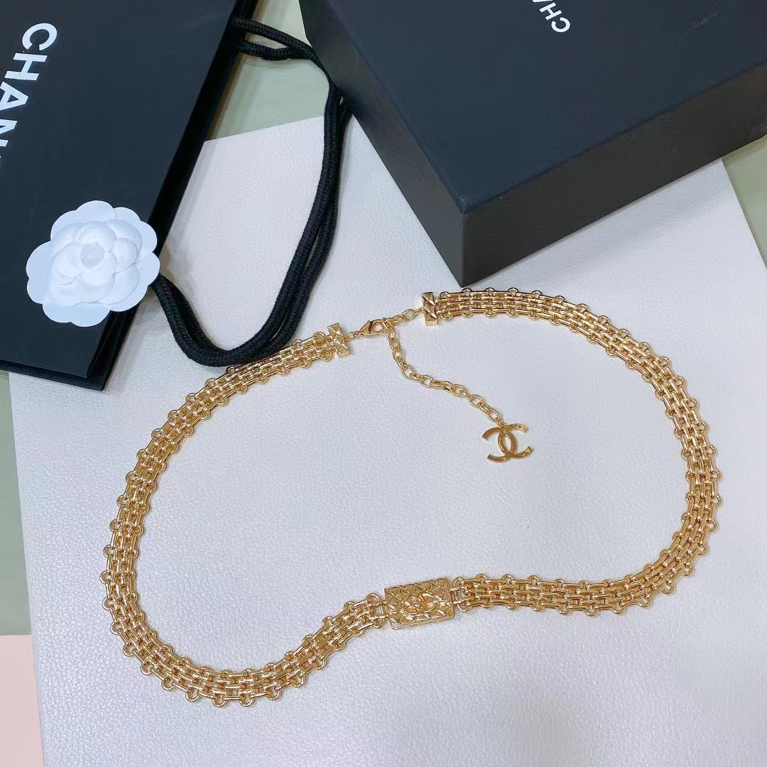 Chanel Women CC Chain Belt Metal Dark Gold