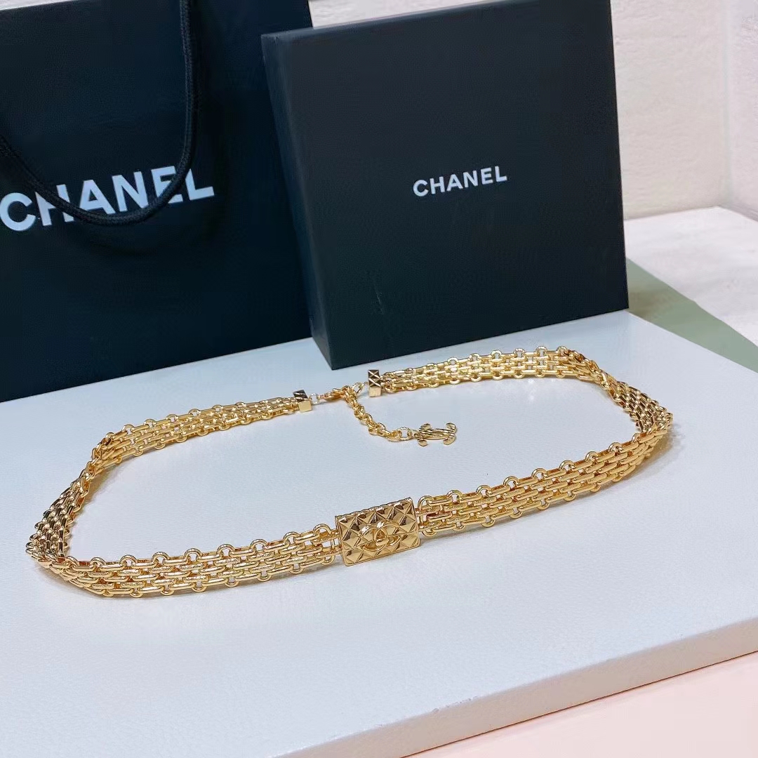 Chanel Women CC Chain Belt Metal Dark Gold