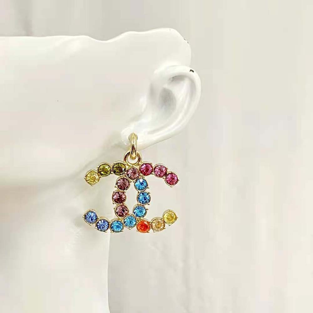 Chanel Women Pendant Earrings in Metal and Strass