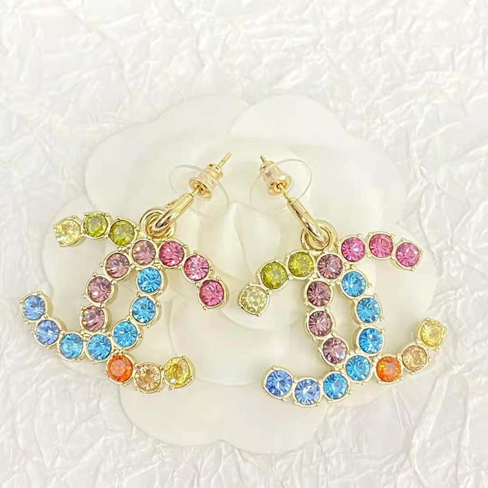 Chanel Women Pendant Earrings in Metal and Strass