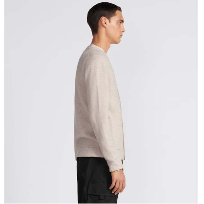 Dior Men CD Christian Dior Couture Cardigan Beige Cashmere Jersey