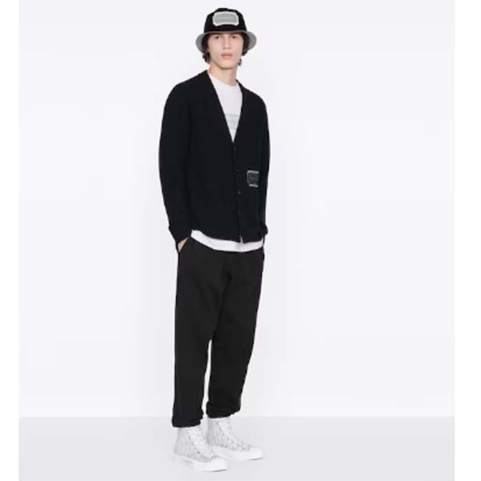 Dior Men CD Christian Dior Couture Cardigan Black Cashmere Jersey