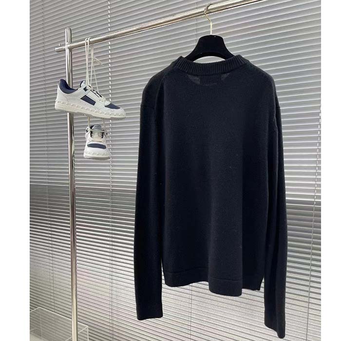 Dior Women CD Christian Dior Couture Sweater Black Cashmere Jersey