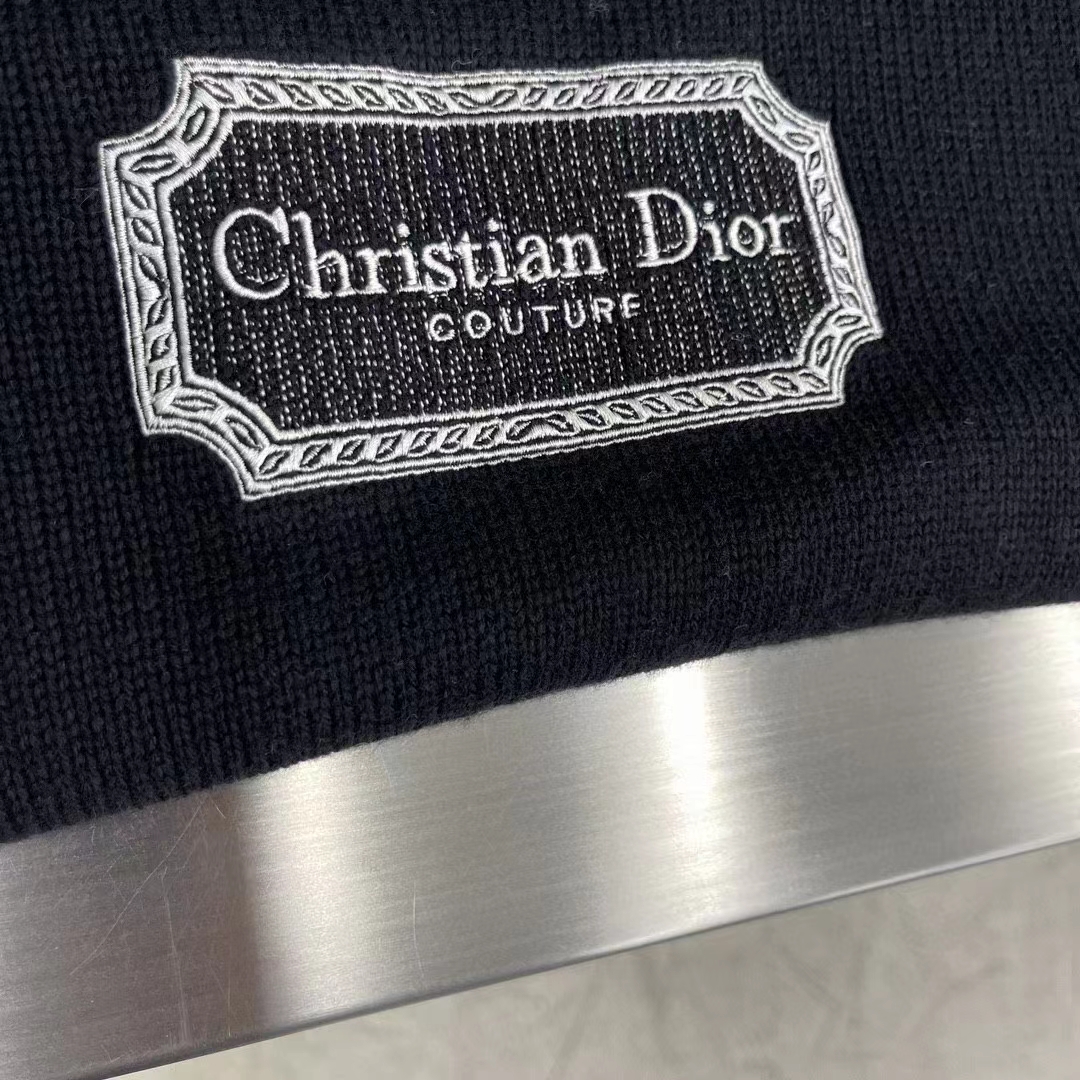 Dior Men CD Christian Dior Couture Sweater Black Cashmere Jersey