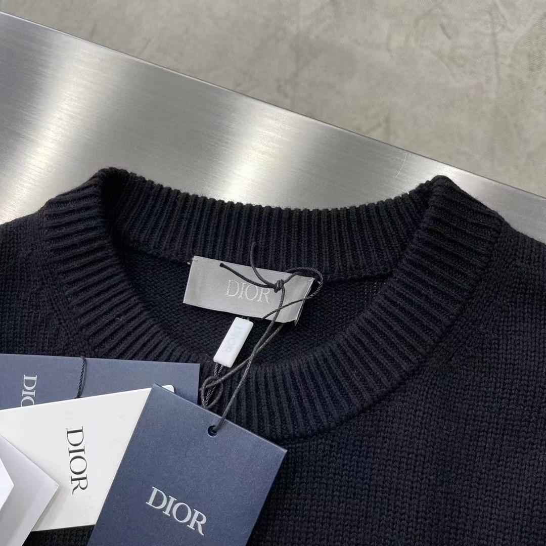 Dior Men CD Christian Dior Couture Sweater Black Cashmere Jersey