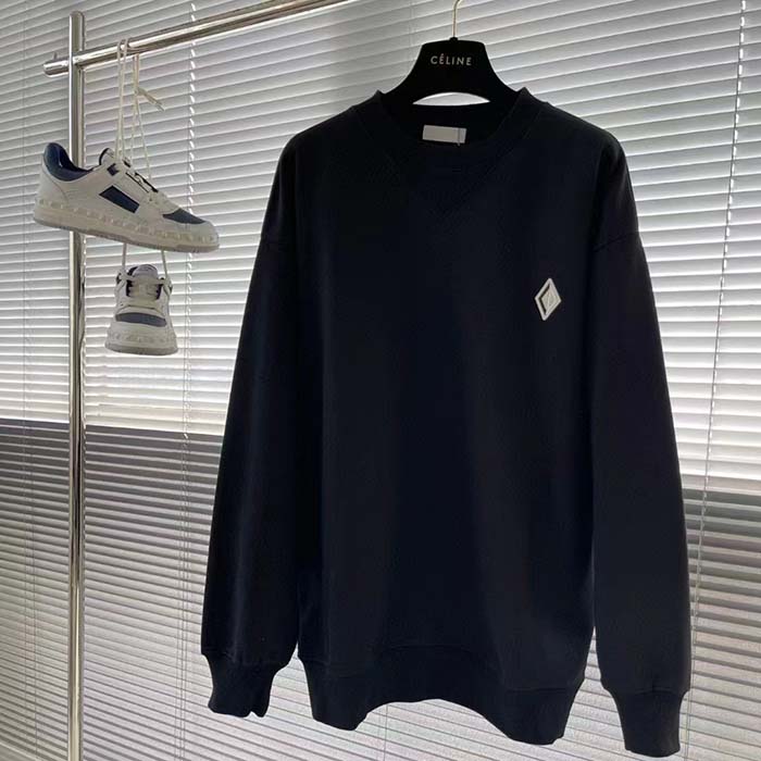 dior women cd Di*m*nd oversized sweatshirt navy blue organic cotton fleece