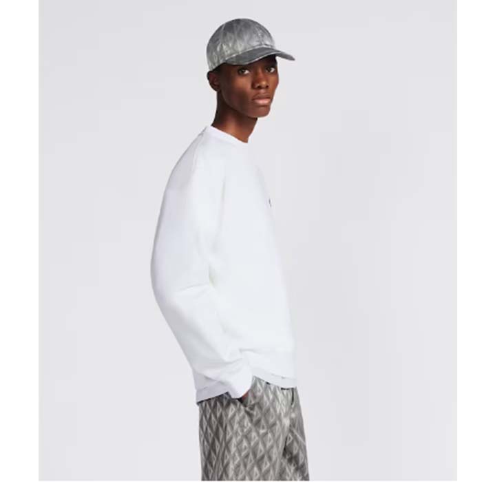 dior men cd Di*m*nd oversized sweatshirt white organic cotton fleece