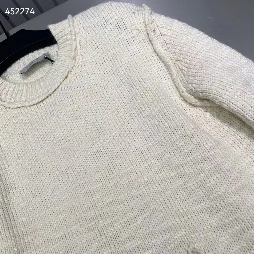 Dior Men CD Dior Otani Workshop Sweater White Wool Cashmere Jersey Reference: 413M651AT742_C089