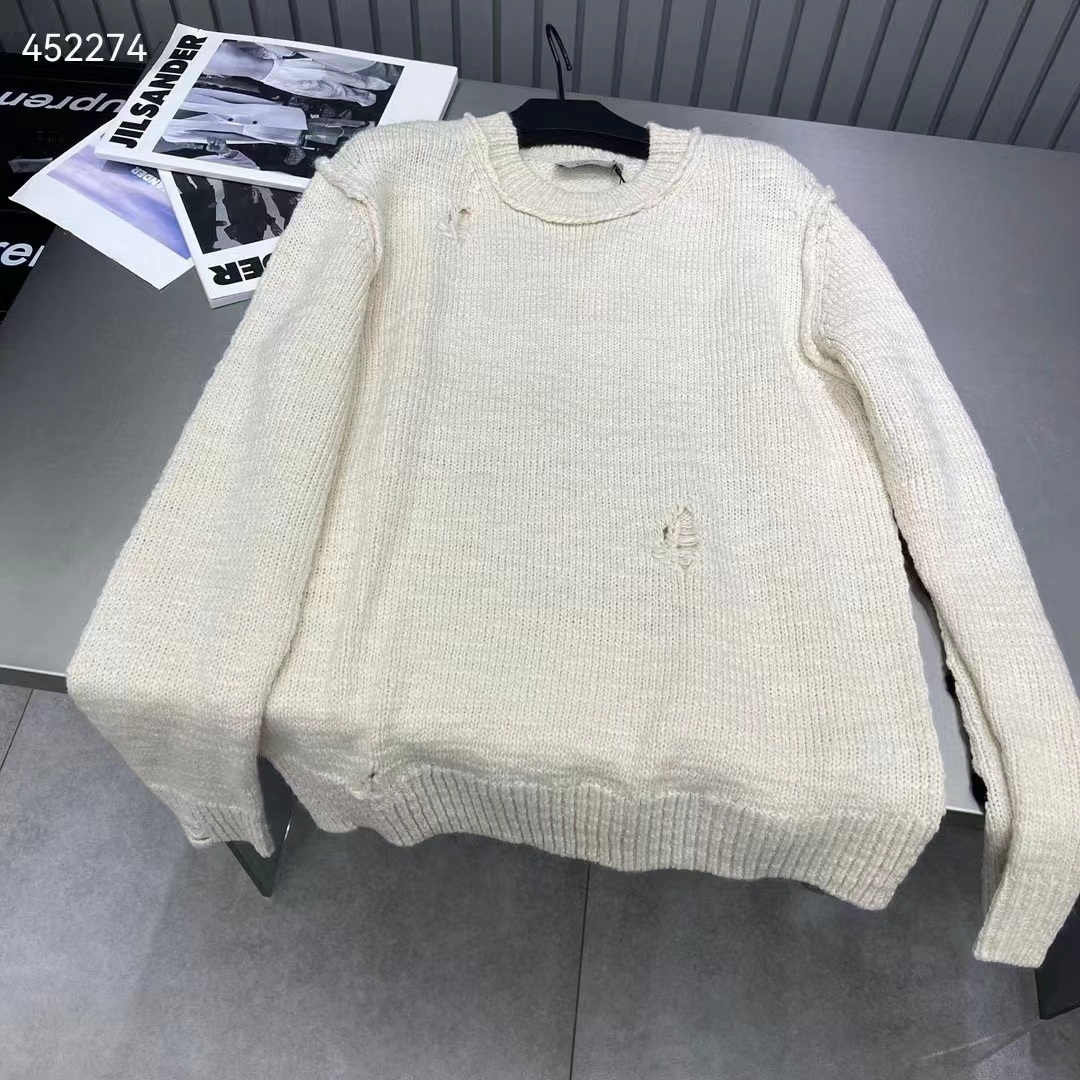 Dior Men CD Dior Otani Workshop Sweater White Wool Cashmere Jersey Reference: 413M651AT742_C089