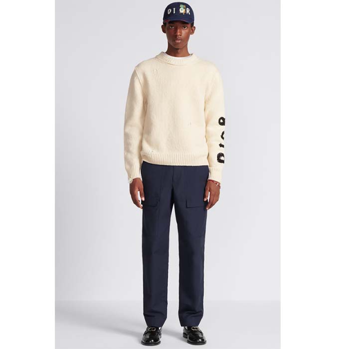 Dior Men CD Dior Otani Workshop Sweater White Wool Cashmere Jersey Reference: 413M651AT742_C089