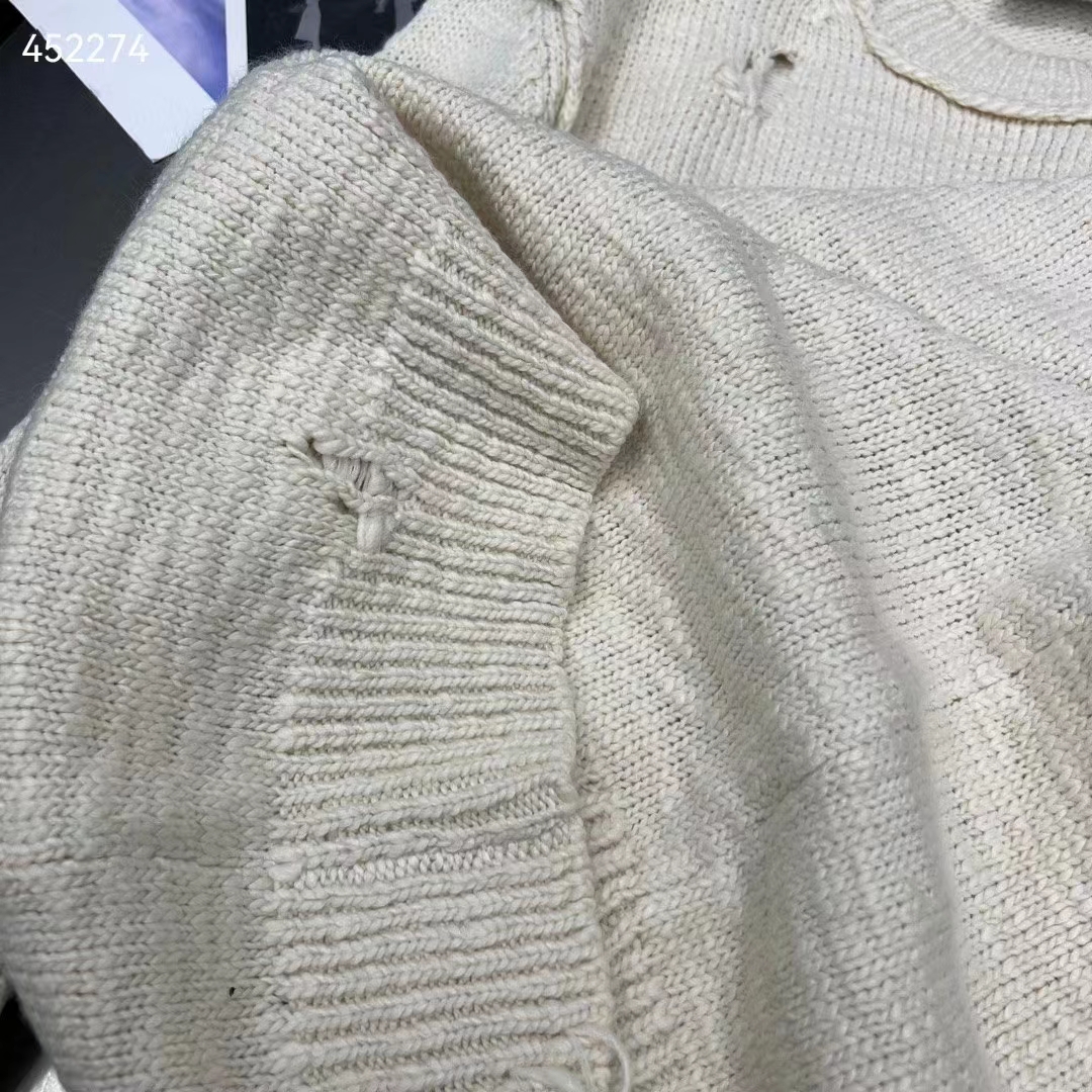 Dior Men CD Dior Otani Workshop Sweater White Wool Cashmere Jersey Reference: 413M651AT742_C089
