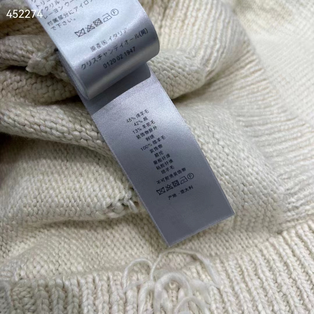Dior Men CD Dior Otani Workshop Sweater White Wool Cashmere Jersey Reference: 413M651AT742_C089