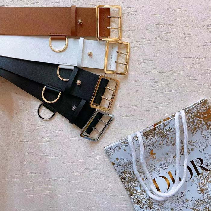 Dior Unisex CD Dior Punk Belt Black Matte Calfskin 54 MM Width
