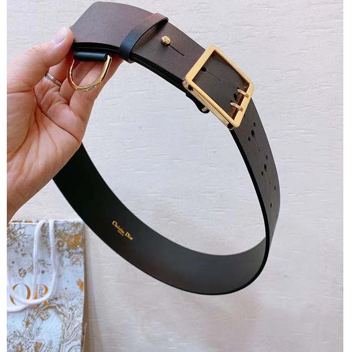 Dior Unisex CD Dior Punk Belt Black Matte Calfskin 54 MM Width