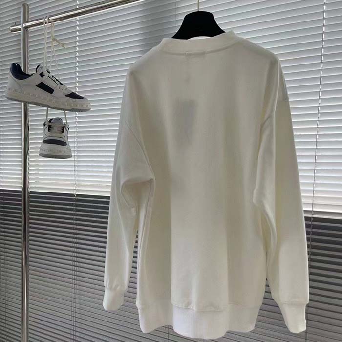 dior men cd Di*m*nd oversized sweatshirt white organic cotton fleece