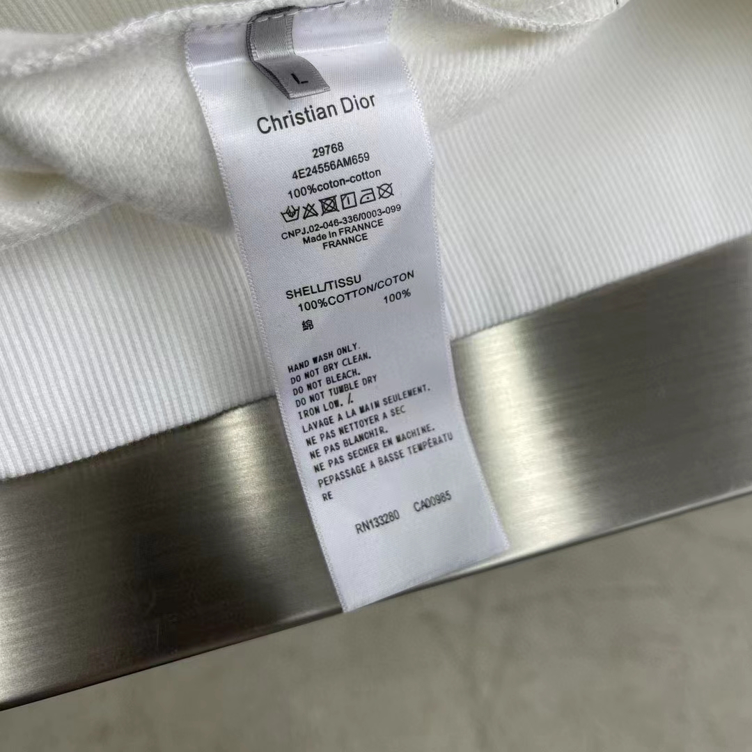 dior men cd Di*m*nd oversized sweatshirt white organic cotton fleece