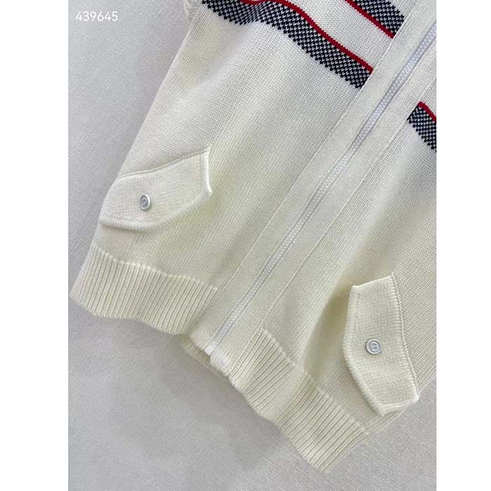 Dior Men CD Dioralps Vest White Wool Cashmere Knit Three-Tone Butterfly Motif Reference: 414G19AM124_X0878