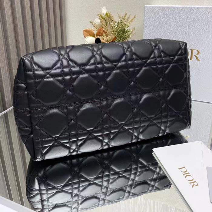 Dior Women CD Large Dior Toujours Bag Black Macrocannage Calfskin Reference M2820OSHJ_M900