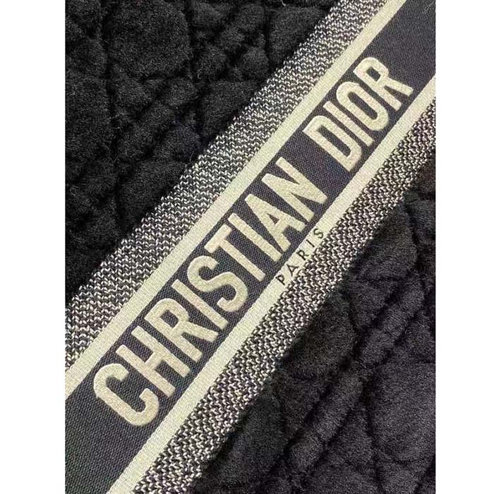 Dior Women CD Medium Dior Book Tote Black Cannage Shearling