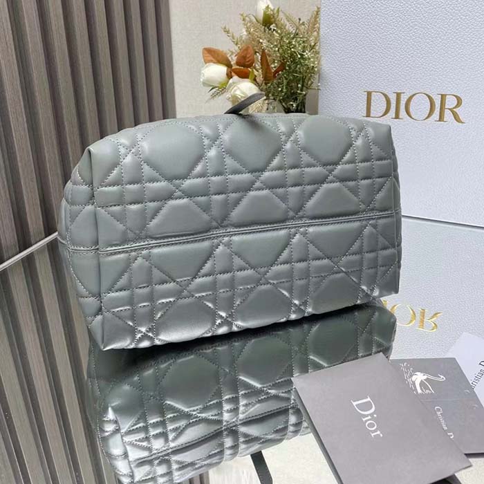 Dior Women CD Medium Dior Toujours Bag Stone Gray Macrocannage Calfskin Reference M2821OSHJ_M41G