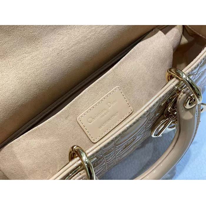 Dior Women CD Medium Lady D-Joy Bag Sand-Colored Cannage Lambskin