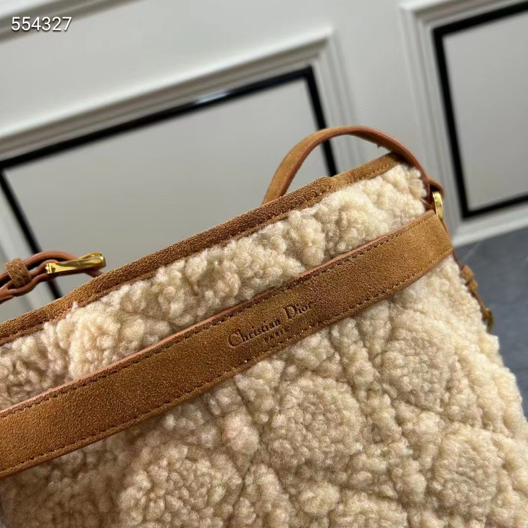 Dior Women CD Small C’est Dior Bag Natural Cannage Shearling Reference: M2272UMGB_M925