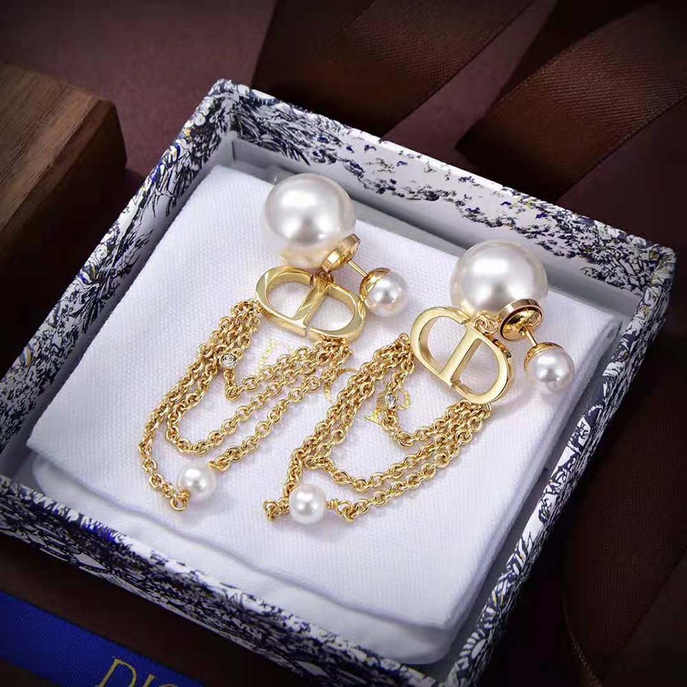 Dior Women Tribales Earrings Gold-Finish Metal