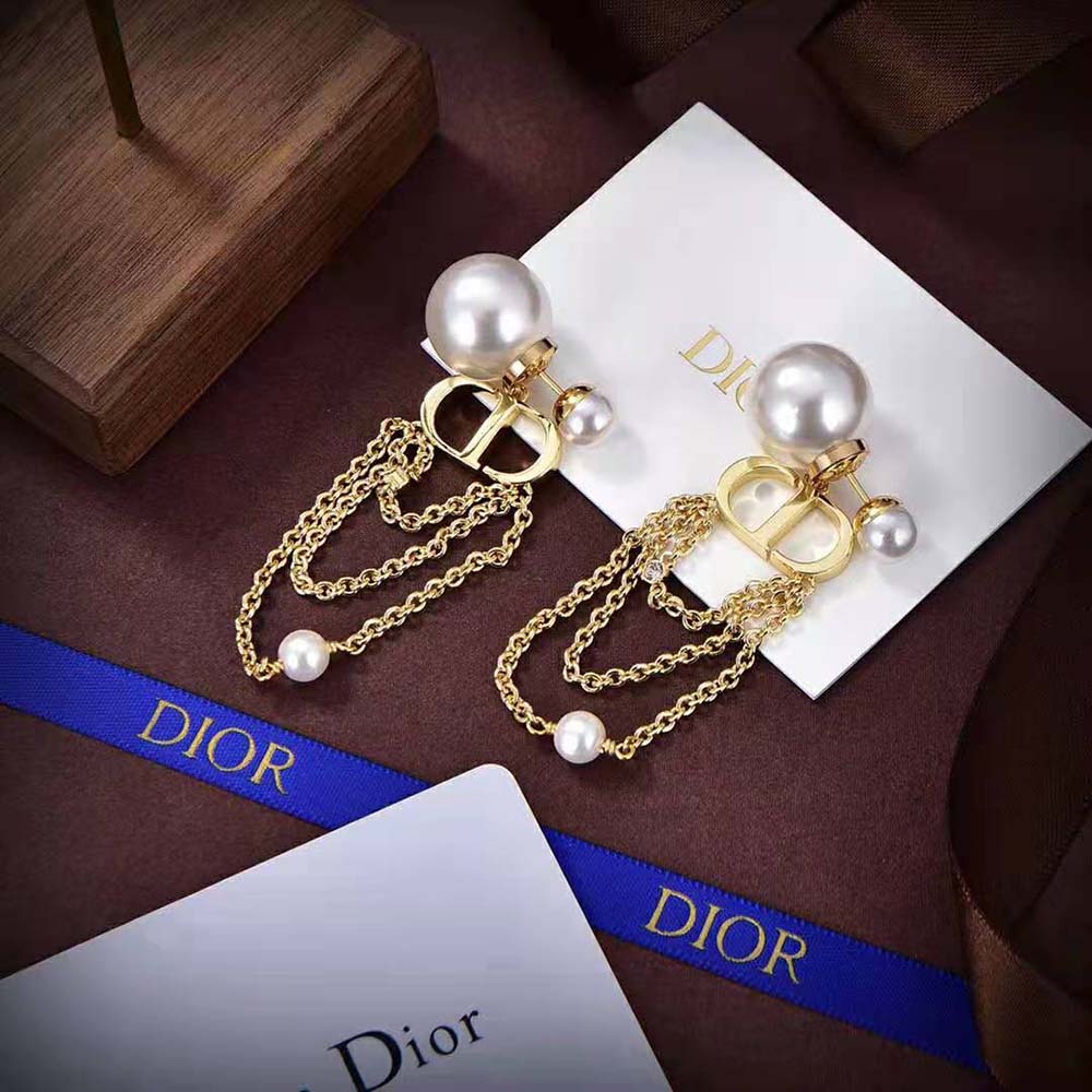 Dior Women Tribales Earrings Gold-Finish Metal