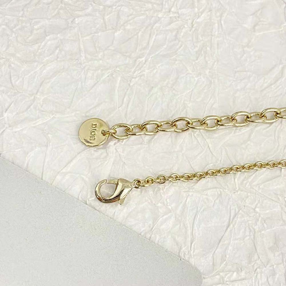 Dior Women Métamorphose Necklace Gold-Finish Metal and White Resin Pearls