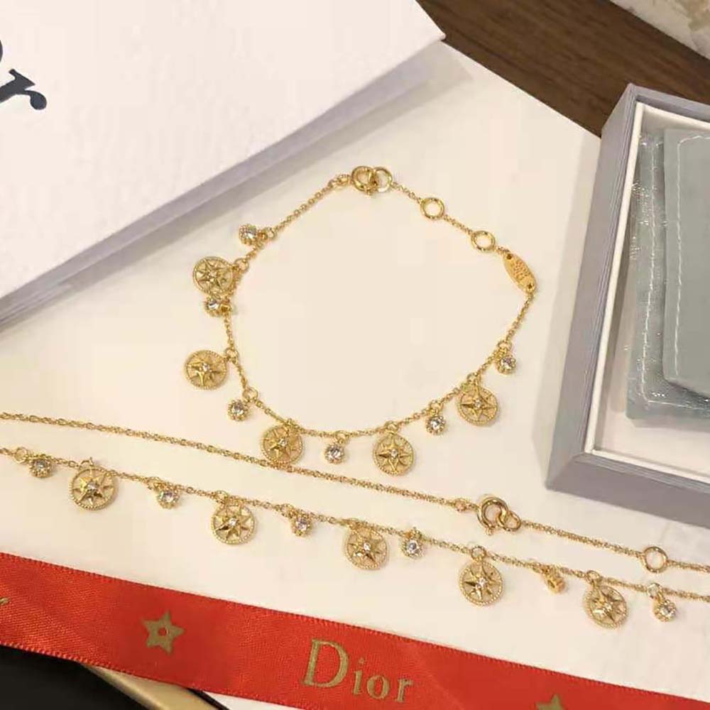 dior women rose des vents bracelet yellow gold Di*m*nds and mother-of-pearl