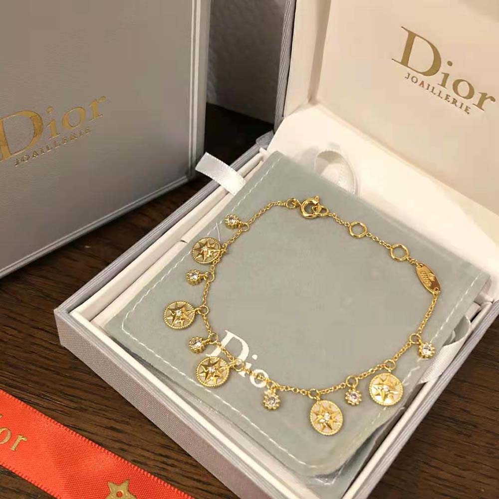 dior women rose des vents bracelet yellow gold Di*m*nds and mother-of-pearl