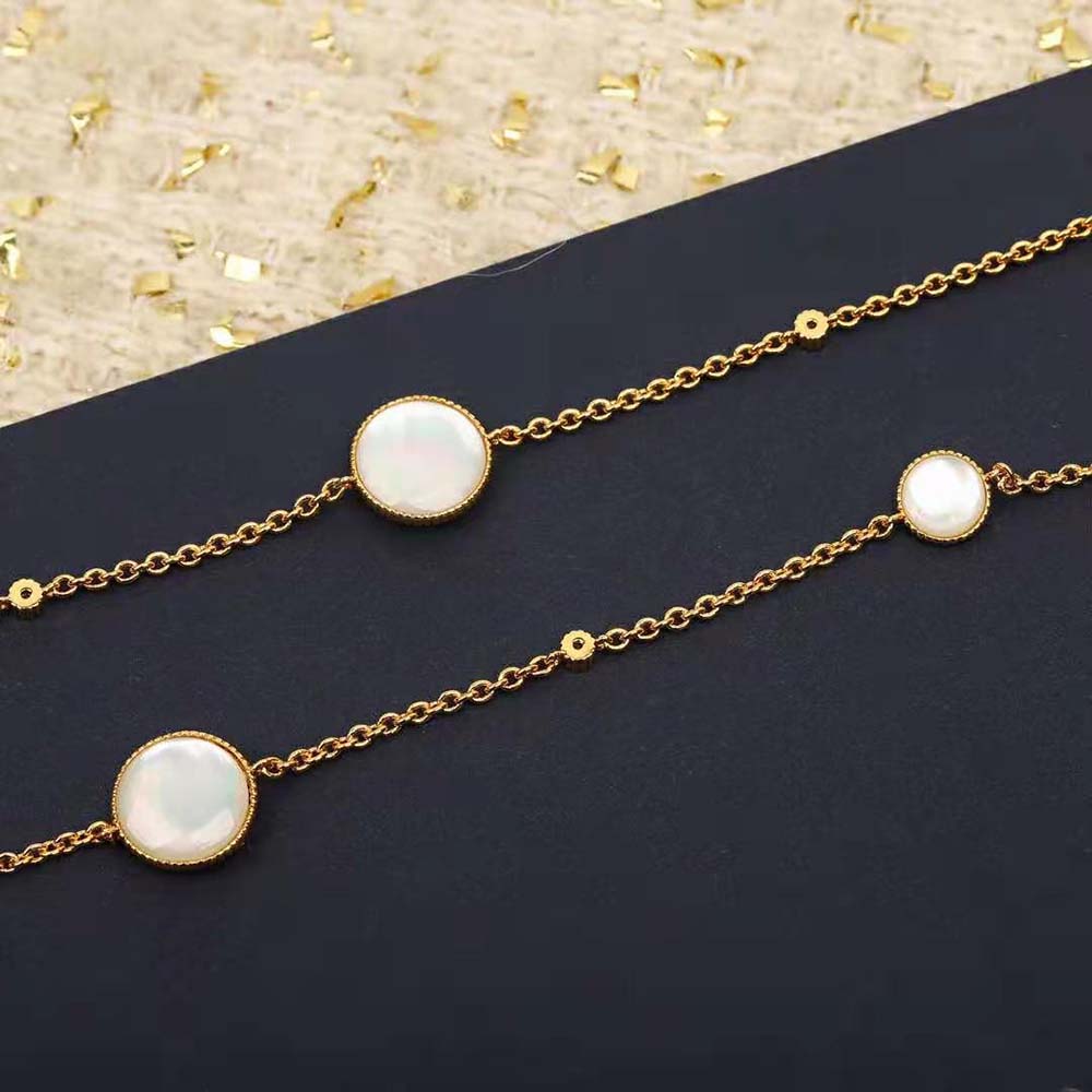 dior women rose des vents long necklace yellow gold Di*m*nds and mother-of-pearl