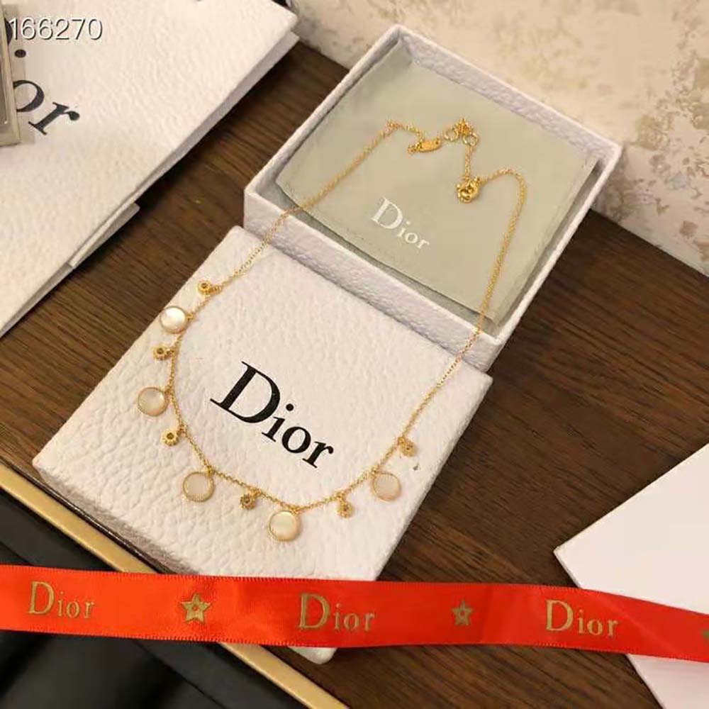 dior women rose des vents necklace yellow gold Di*m*nds and mother-of-pearl