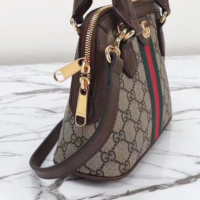 G*u*i gg women ophidia gg mini top handle bag beige ebony gg supreme canvas double g