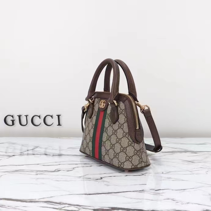 G*u*i gg women ophidia gg mini top handle bag beige ebony gg supreme canvas double g