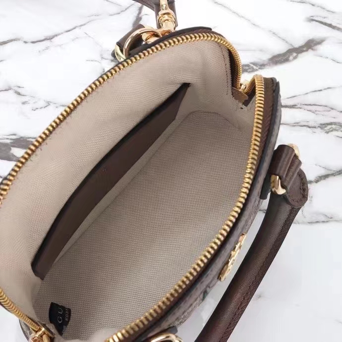 G*u*i gg women ophidia gg mini top handle bag beige ebony gg supreme canvas double g