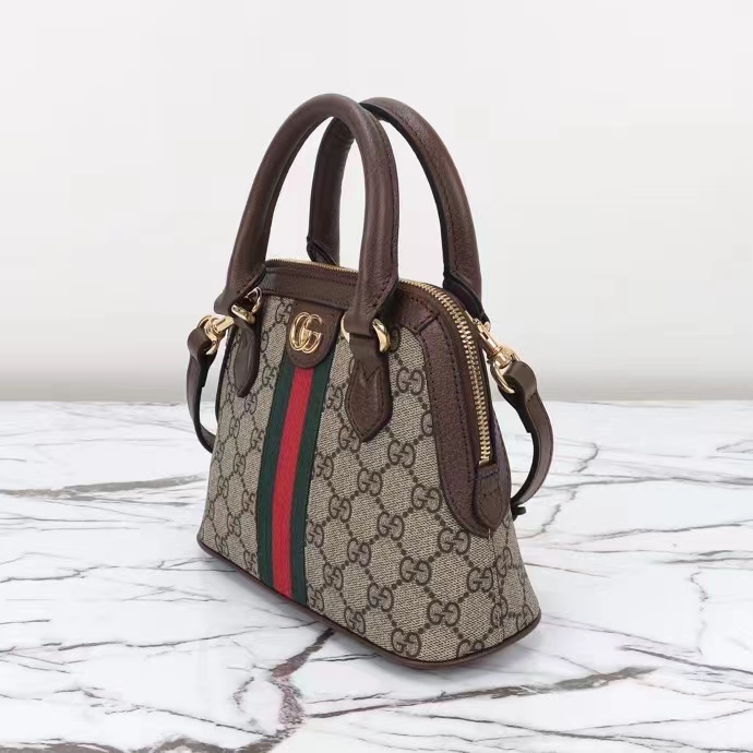 G*u*i gg women ophidia gg mini top handle bag beige ebony gg supreme canvas double g