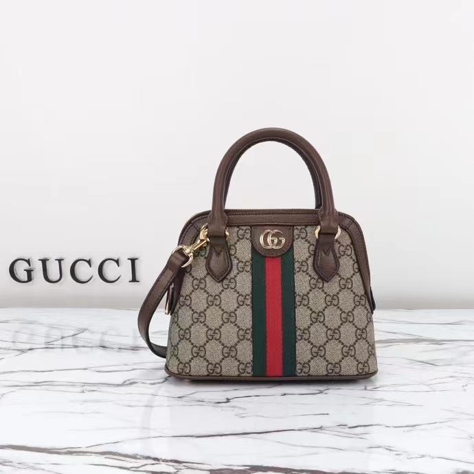 G*u*i gg women ophidia gg mini top handle bag beige ebony gg supreme canvas double g