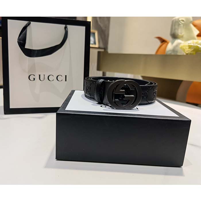 G*u*i unisex gg marmont belt black leather double g black buckle